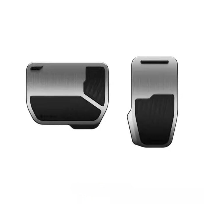 Haloblk Aluminum Pedal Covers for Tesla Model 3 Highland Model Y Juniper Non-Slip Accelerator Brake Pads (Metal Silver, 2-Pack)