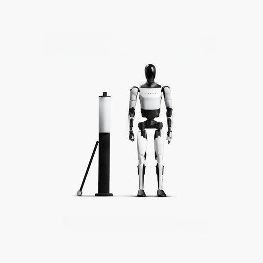 [Aisen] for Tesla Bot Action Figure for All Tesla Models Universal Fit Cyberpunk Silver Optimus Robot Toy (Dashboard Ornament, 1-Pack)