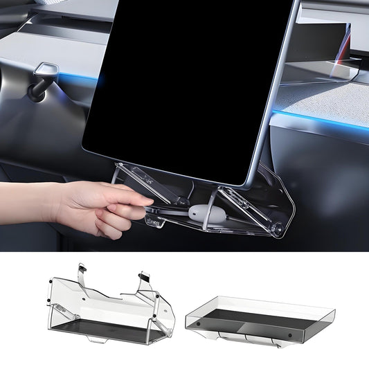 [Aisen] Silicone Under Screen Storage Tray for Tesla Model Y Juniper & Model 3 Highland (Premium Silicone & ABS, 1-Pack)