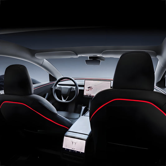 [Aisen] LED Seat Back Ambient Lighting for Tesla Model Y Juniper & Model 3 Highland (Flexible Fiber, 2-Pack)
