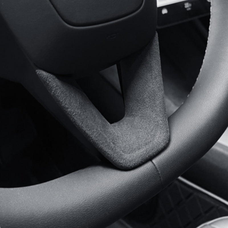 [Aisen] Steering Wheel Panel Center Bezel Trim Cover for Tesla Model Y Juniper Model 3 Highland Premium Sport Alcantara Suede
