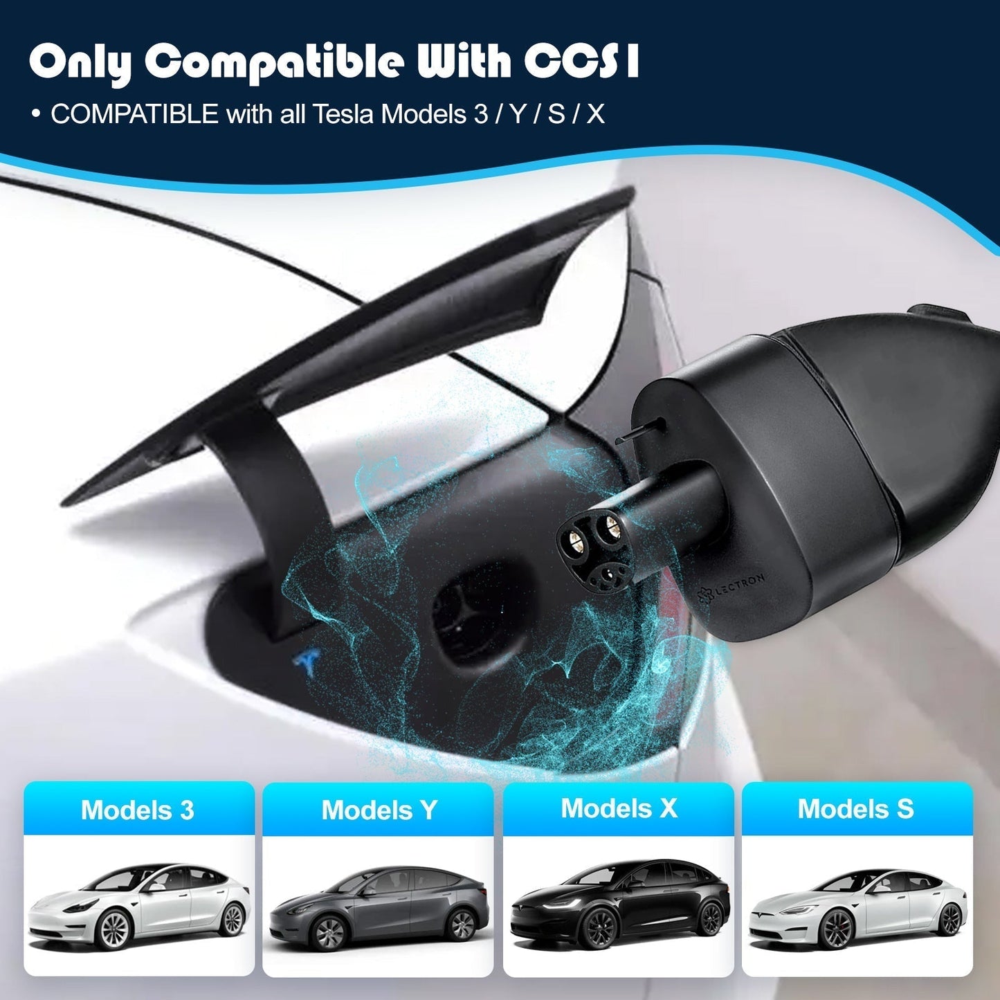 [Aisen] CCS1 Combo to for Tesla Adapter DC Fast Charging Converter for Model Y Model 3