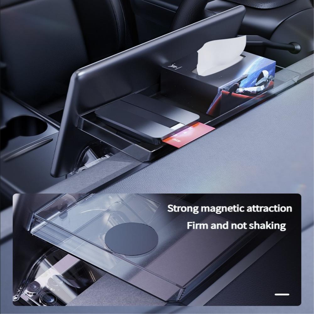 [Aisen] Silicone Under Screen Storage Tray for Tesla Model Y Juniper & Model 3 Highland (Premium Silicone & ABS, 1-Pack)