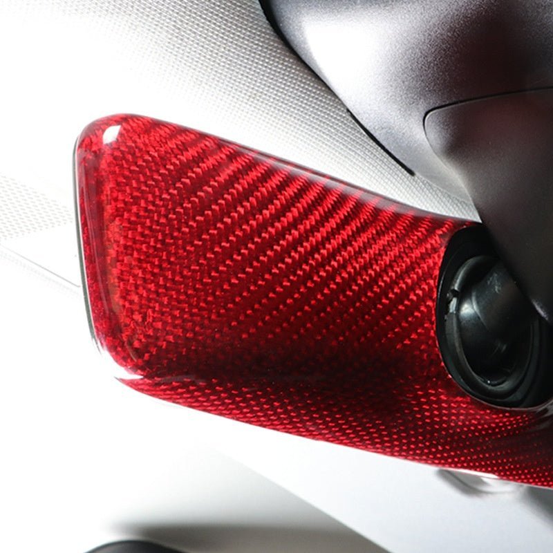 [Aisen] Interior Rearview Mirror Cover Cap Overlay for Tesla Model 3 Model Y Premium Real Dry Carbon Fiber