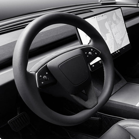 [Aisen] Steering Wheel Panel Center Bezel Trim Cover for Tesla Model Y Juniper Model 3 Highland Premium Sport Alcantara Suede