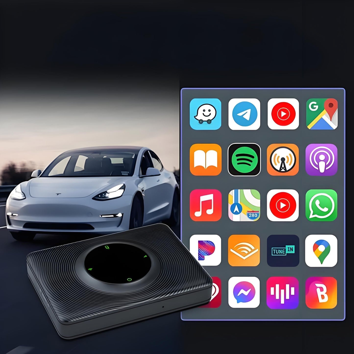 [Aisen] Wireless Apple CarPlay Adapter Smart Box Converter for Tesla Model Y 3 X S