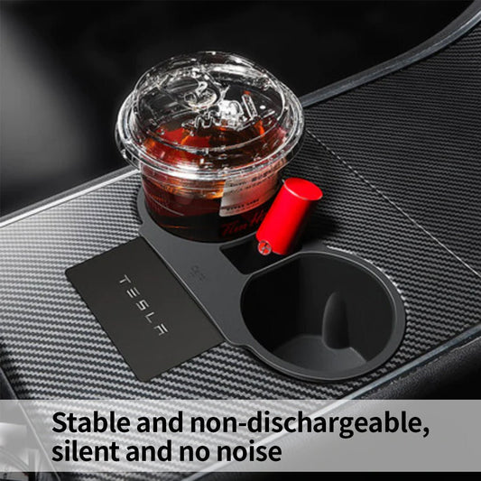 [Aisen] Silicone Center Console Cup Holder Insert for Tesla Model 3 & Model Y 2021-2024 (Premium Flexible Silicone, Dual-Slot)