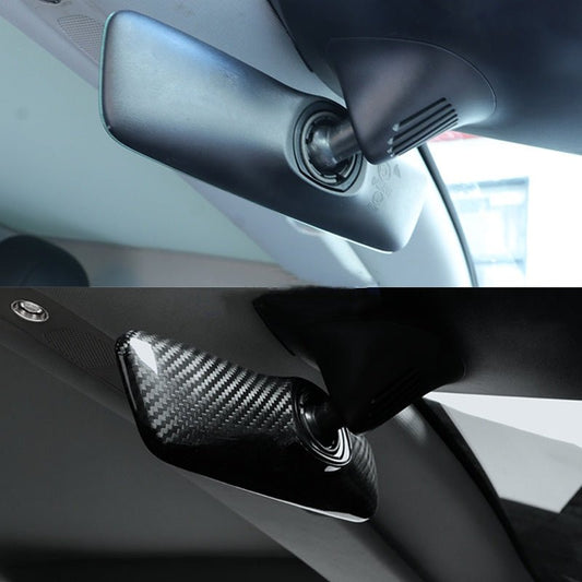 [Aisen] Interior Rearview Mirror Cover Cap Overlay for Tesla Model 3 Model Y Premium Real Dry Carbon Fiber