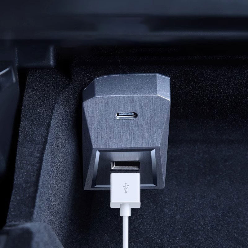 [Aisen] 4-Port USB Hub Center Console Docking Station Adapter for Tesla Model Y Juniper Model 3 Highland