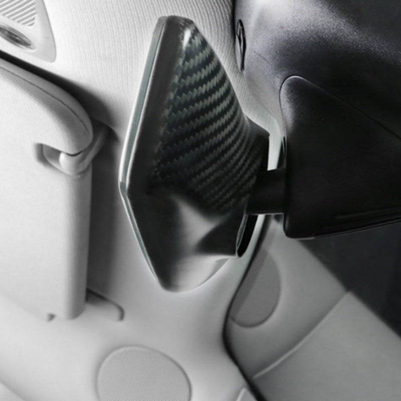 [Aisen] Interior Rearview Mirror Cover Cap Overlay for Tesla Model 3 Model Y Premium Real Dry Carbon Fiber