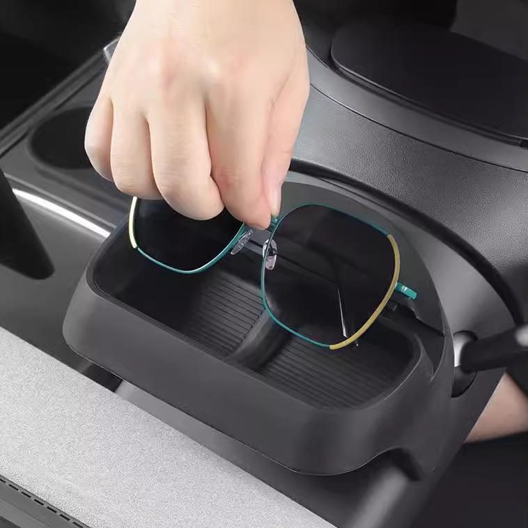 [Aisen] Silicone Center Console Sunglasses Holder Organizer for Tesla Model Y Juniper & Model 3 Highland (Premium Flexible Silicone)