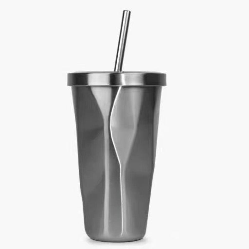 [Aisen] Travel Tumbler with Straw for Tesla Model 3 Y S X Universal Fit Stainless Steel Vacuum Coffee Mug