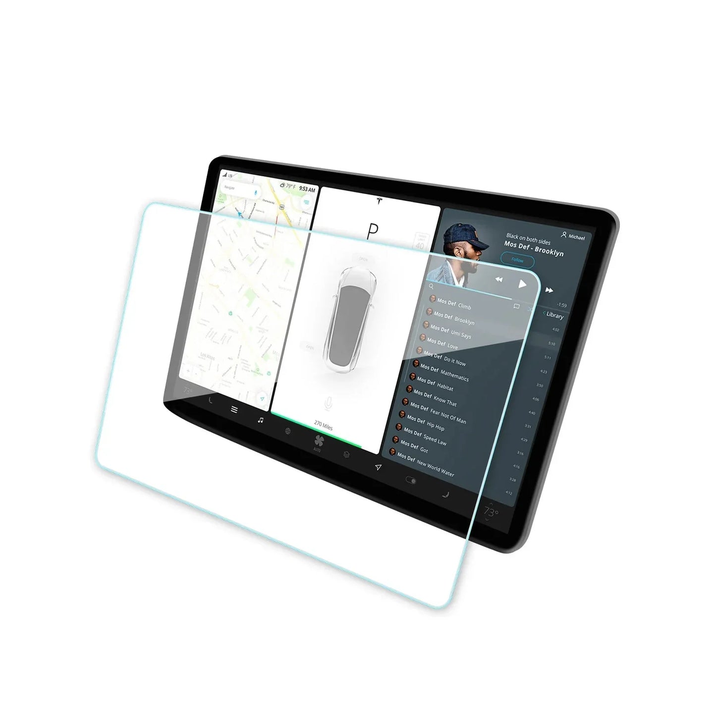 [Aisen] for Tesla Model Y Model 3 2017-2023 HD Screen Protector Tempered Glass Anti-Fingerprint Scratch Resistant Central Control Display Film