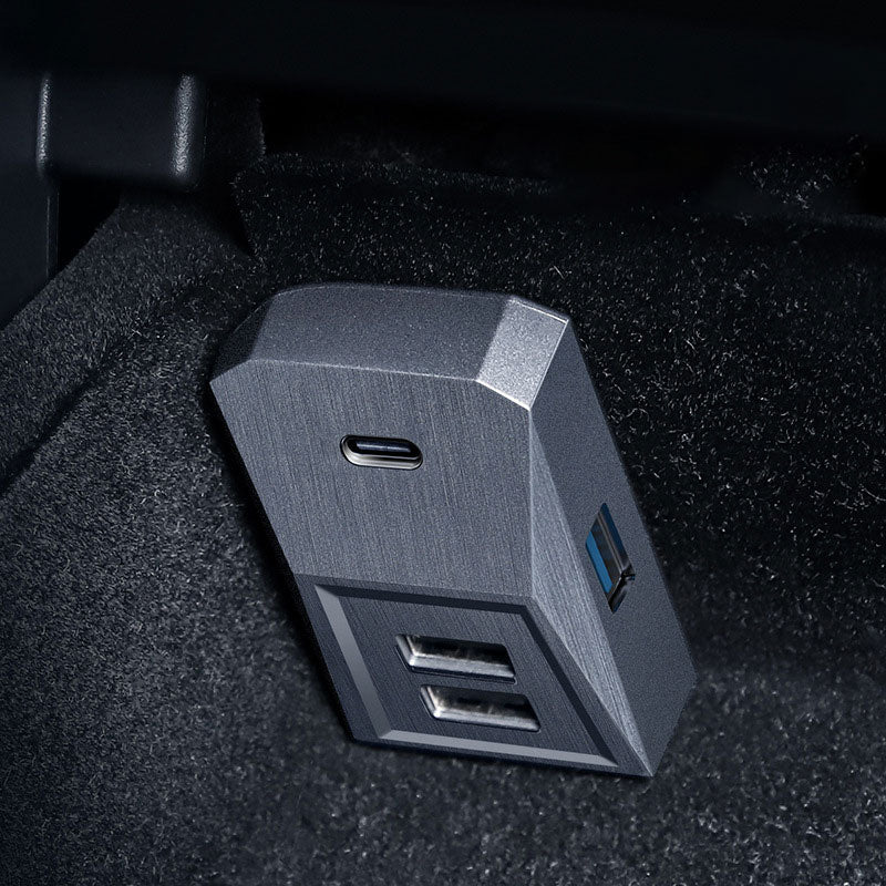 [Aisen] 4-Port USB Hub Center Console Docking Station Adapter for Tesla Model Y Juniper Model 3 Highland