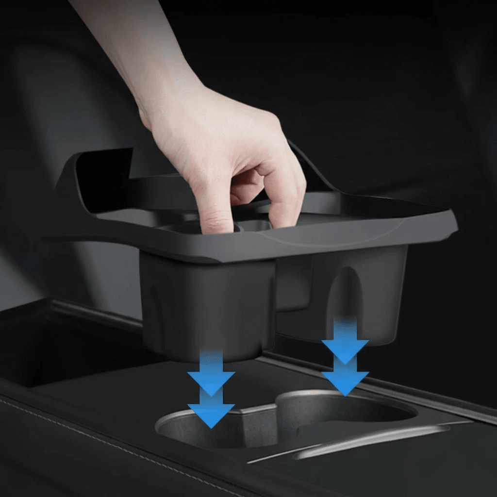 [Aisen] Silicone Center Console Cup Holder Insert for Tesla Model 3 & Model Y (Premium Flexible Silicone, Dual-Slot)