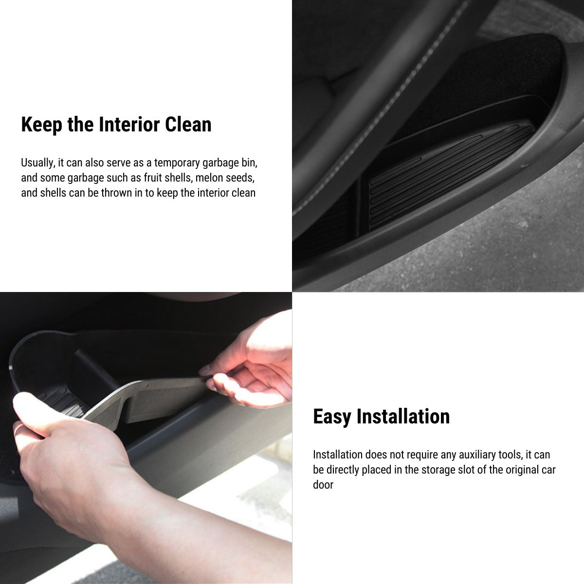 [Aisen] Silicone Front & Rear Door Side Storage Boxes for Tesla Model Y  Model 3 2021-2026 (Premium Silicone, 4-Pack)
