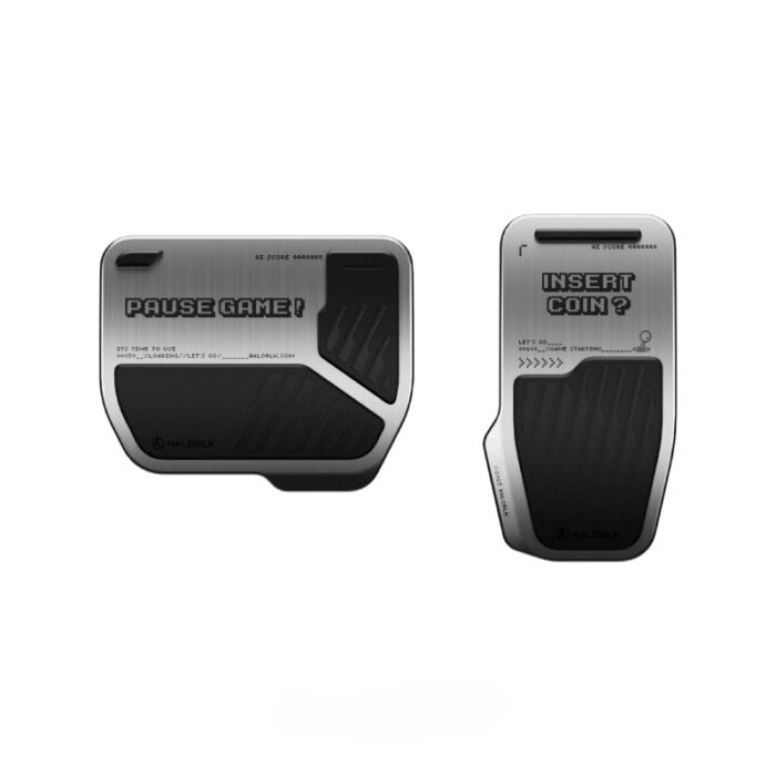 Haloblk Aluminum Pedal Covers for Tesla Model 3 Highland Model Y Juniper  Non-Slip Accelerator Brake Pads (Metal Silver, 2-Pack)
