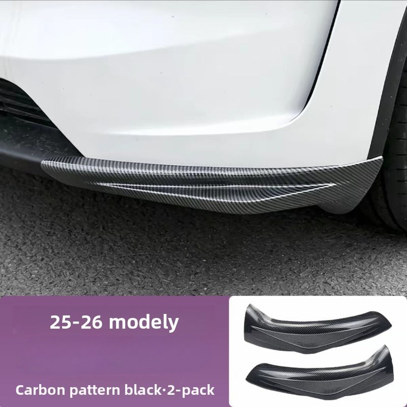 [Aisen] Front Bumper Protector Lip Corner Guard Anti-Scratch Bumper Winglet Spoiler for Tesla Model 3 Highland Model Y Juniper （Premium Luxury High-Toughness Automotive ABS 2-Piece Set）