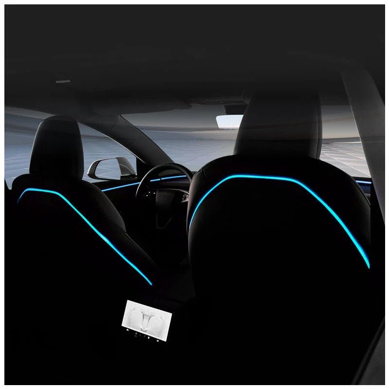 [Aisen] LED Seat Back Ambient Lighting for Tesla Model Y Juniper & Model 3 Highland (Flexible Fiber, 2-Pack)