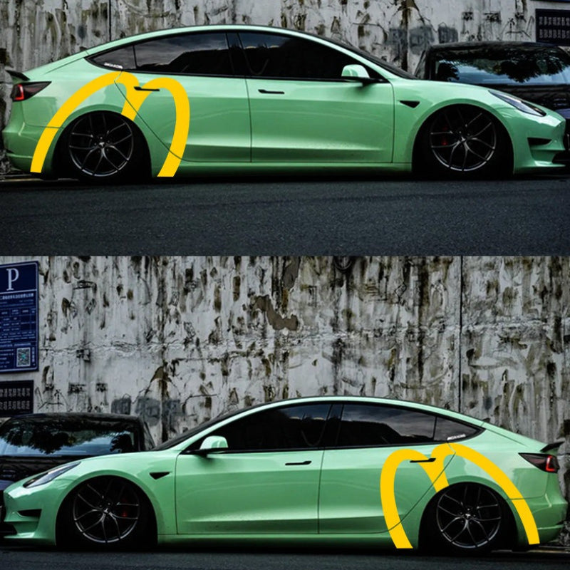 [Aisen] McDonald's Golden Arches Inspired Decal for Tesla Model 3 Y S X  Waterproof  Sticker (Bright Yellow, 2PCS)