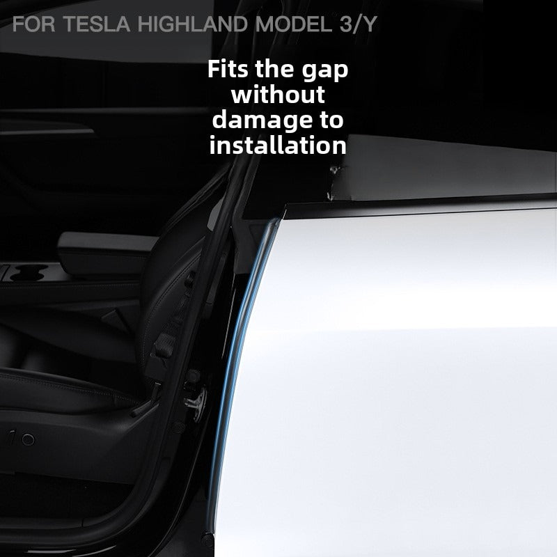 [Aisen] B-Pillar Soundproof Seal Strips for Tesla Model Y Juniper / Model 3 Highland 2024-2026 EPDM Rubber Wind Noise Reduction Weatherstrip (Black, 2-Pack)