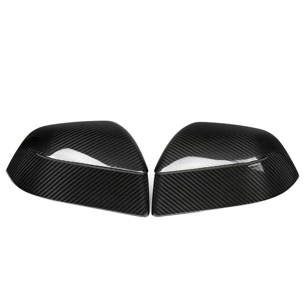 [Aisen] Side View Mirror Cover Caps Protection Shell for Tesla Model Y 2021-2026 (Real Dry Carbon Fiber, Left & Right 2-Piece Set)