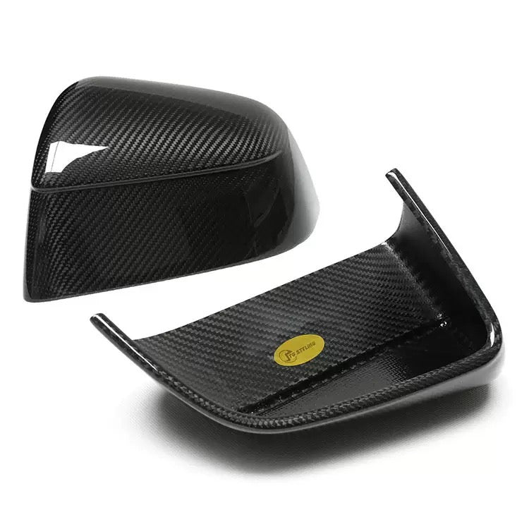 [Aisen] Side View Mirror Cover Caps Protection Shell for Tesla Model Y 2021-2026 (Real Dry Carbon Fiber, Left & Right 2-Piece Set)