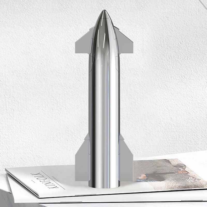 [Aisen] 1:200 Electroplated Metal Starship Model for SpaceX Collectors (Premium Mirror Alloy, Rocket Display Accessory)