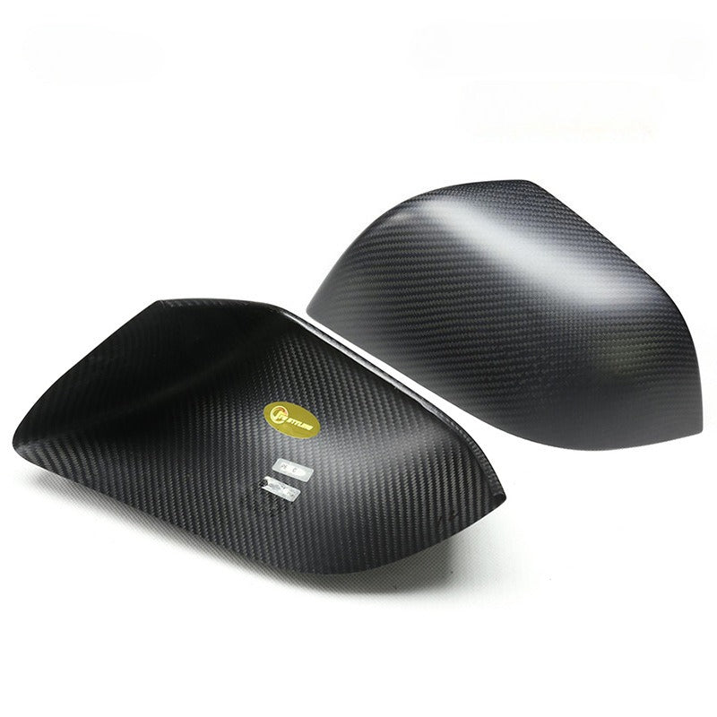 [Aisen] Side Rearview Mirror Covers Caps Overlay for Tesla Model Y 2021-2024 (Premium Real Dry Carbon Fiber, Aerodynamic 2-Piece Set)