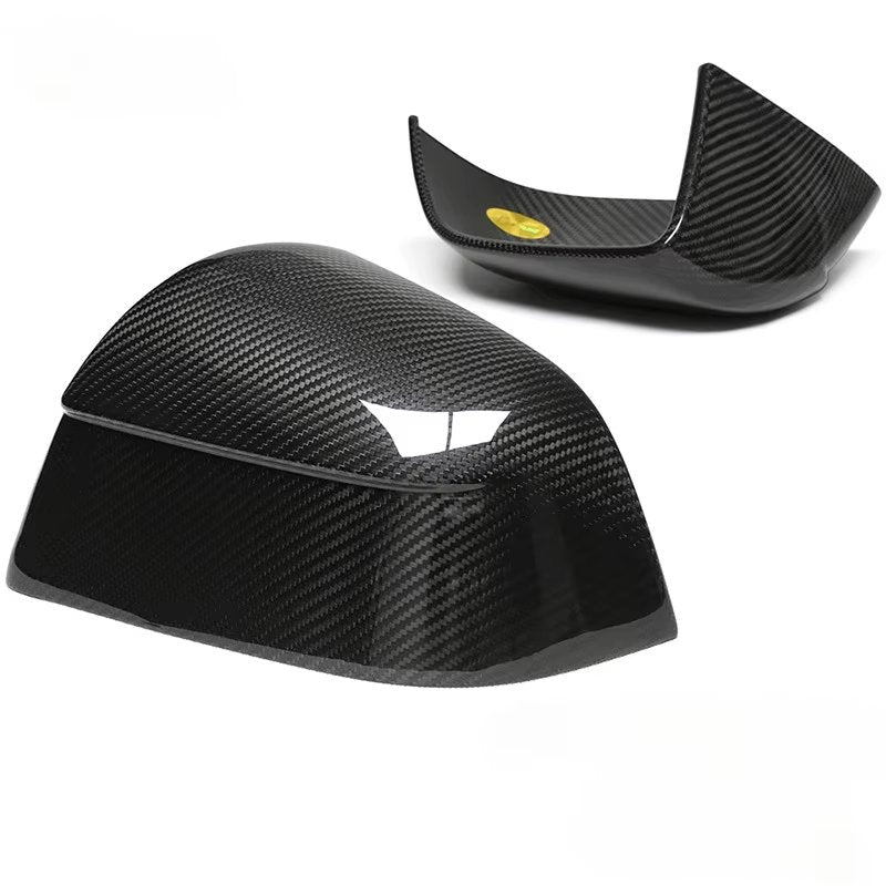 [Aisen] Side View Mirror Cover Caps Protection Shell for Tesla Model Y 2021-2026 (Real Dry Carbon Fiber, Left & Right 2-Piece Set)