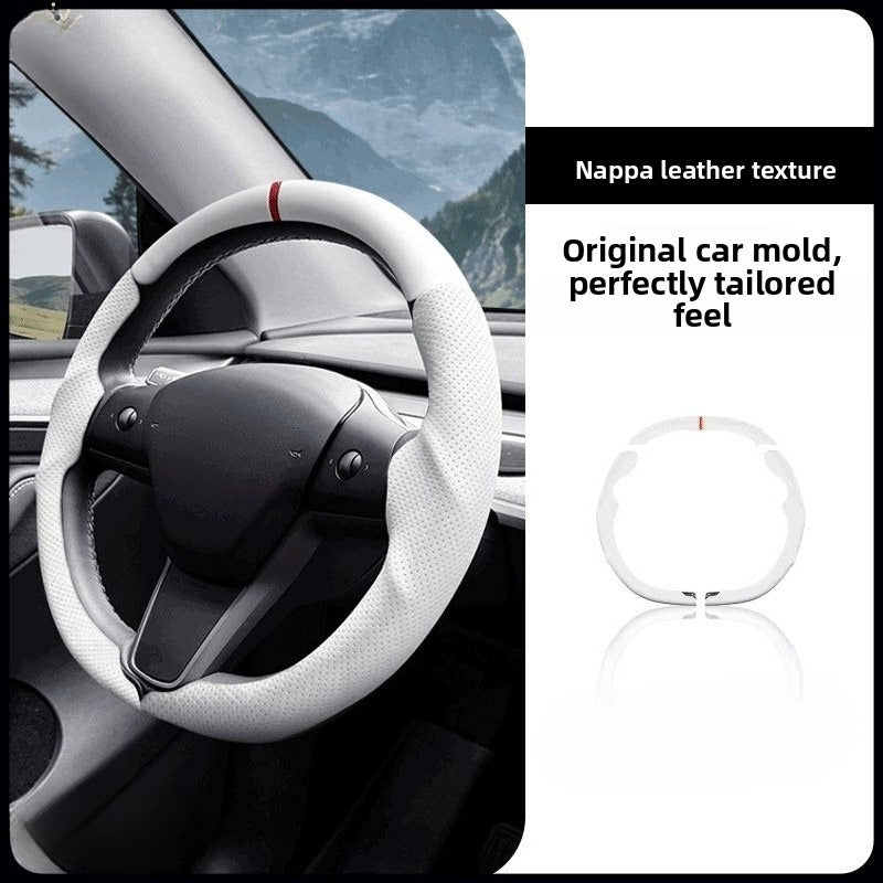 [Aisen] 3-Piece Segmented Steering Wheel Cover Ultra-Thin Anti-Slip Steering Grip for Tesla Model 3 Model Y 2017-2026
