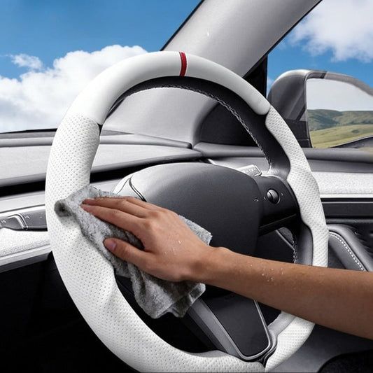 [Aisen] 3-Piece Segmented Steering Wheel Cover Ultra-Thin Anti-Slip Steering Grip for Tesla Model 3 Model Y 2017-2026