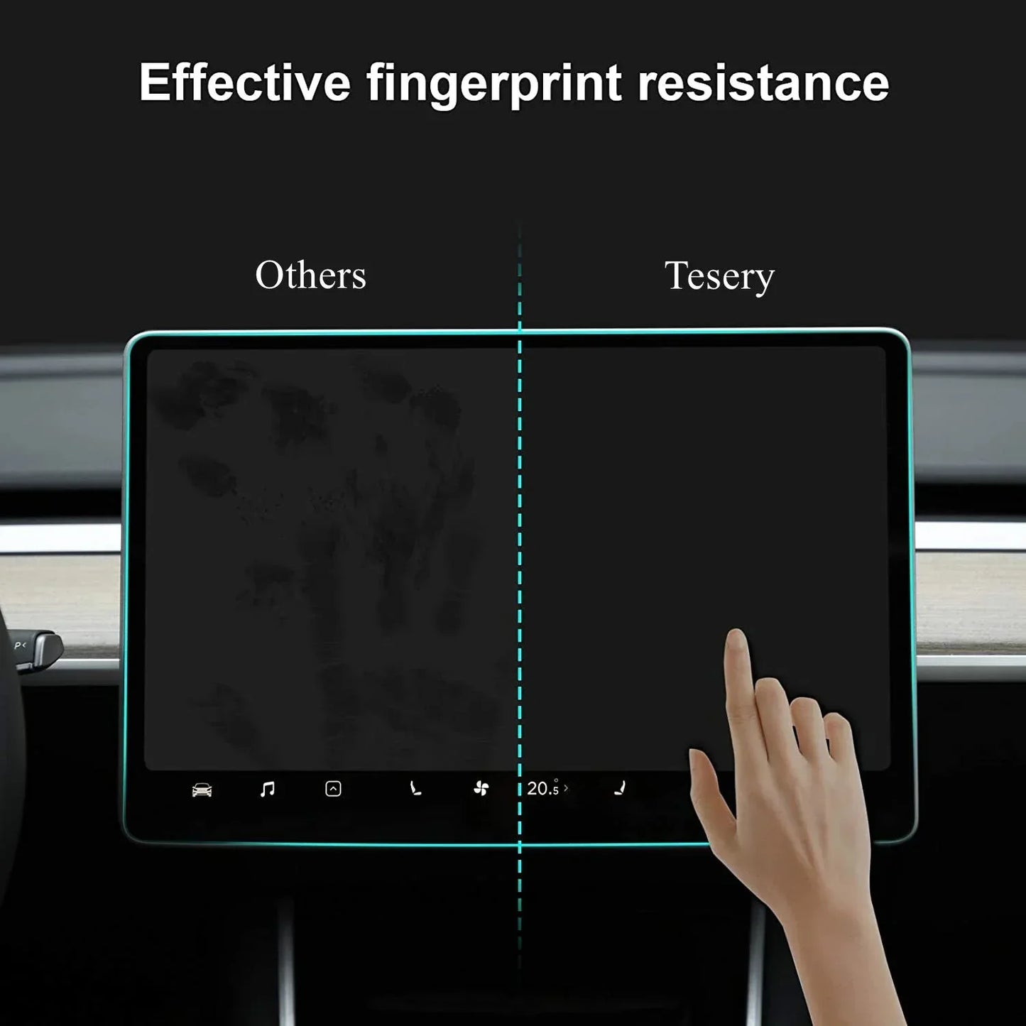[Aisen] for Tesla Model Y Model 3 2017-2023 HD Screen Protector Tempered Glass Anti-Fingerprint Scratch Resistant Central Control Display Film
