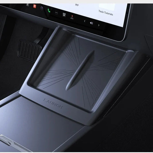 [Aisen] Silicone Wireless Charging Pad Cover for Tesla Model Y Juniper & Model 3 Highland (Premium Ultra-Thin Silicone, Dual-Slot)