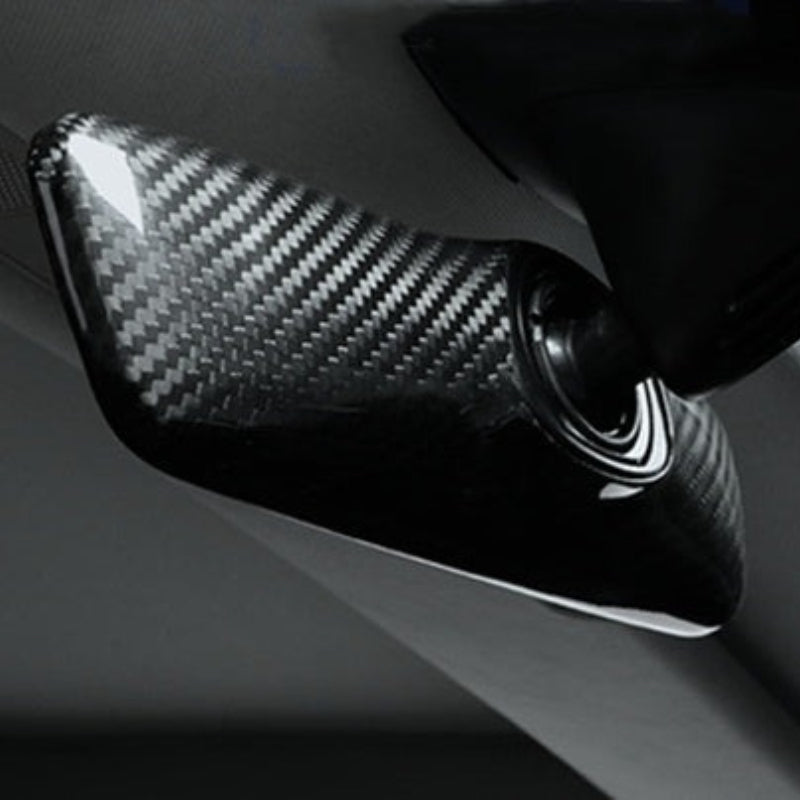 [Aisen] Interior Rearview Mirror Cover Cap Overlay for Tesla Model 3 Model Y Premium Real Dry Carbon Fiber