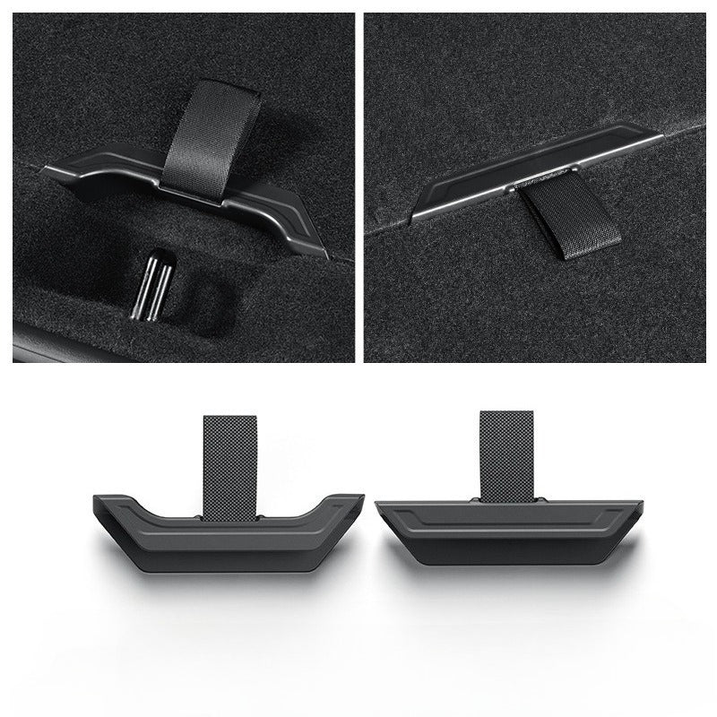 [Aisen] Trunk Floor Board Pull Handle Strap for Tesla Model Juniper 2025+ (Premium Ergonomic Lower Cargo Lifter, Matte Black 2PC)