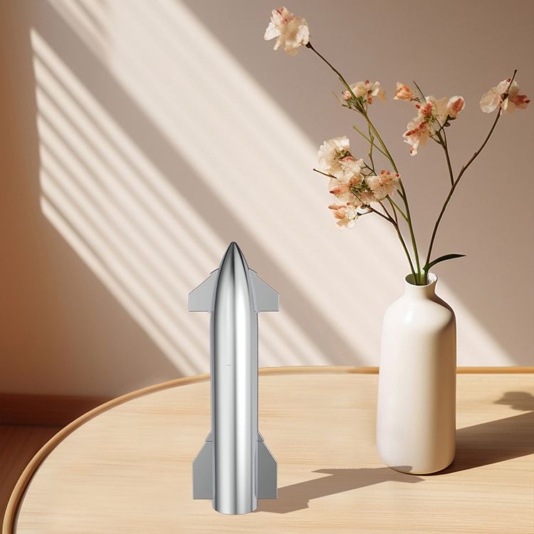 [Aisen] 1:200 Electroplated Metal Starship Model for SpaceX Collectors (Premium Mirror Alloy, Rocket Display Accessory)
