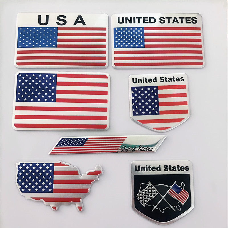 [Aisen] Stars and Stripes Fender Plaque Tactical Patriotic Mascot for All EV SUV Pickup Vehicle Platform