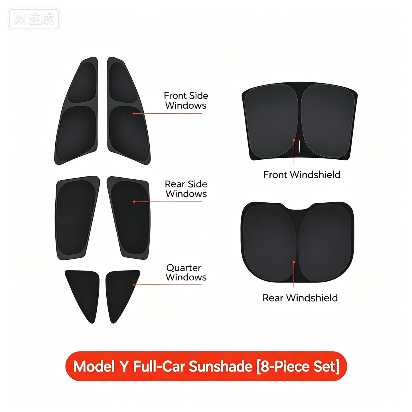 [Aisen] Tesla Model 3 / Model Y Full Car Privacy Sunshade