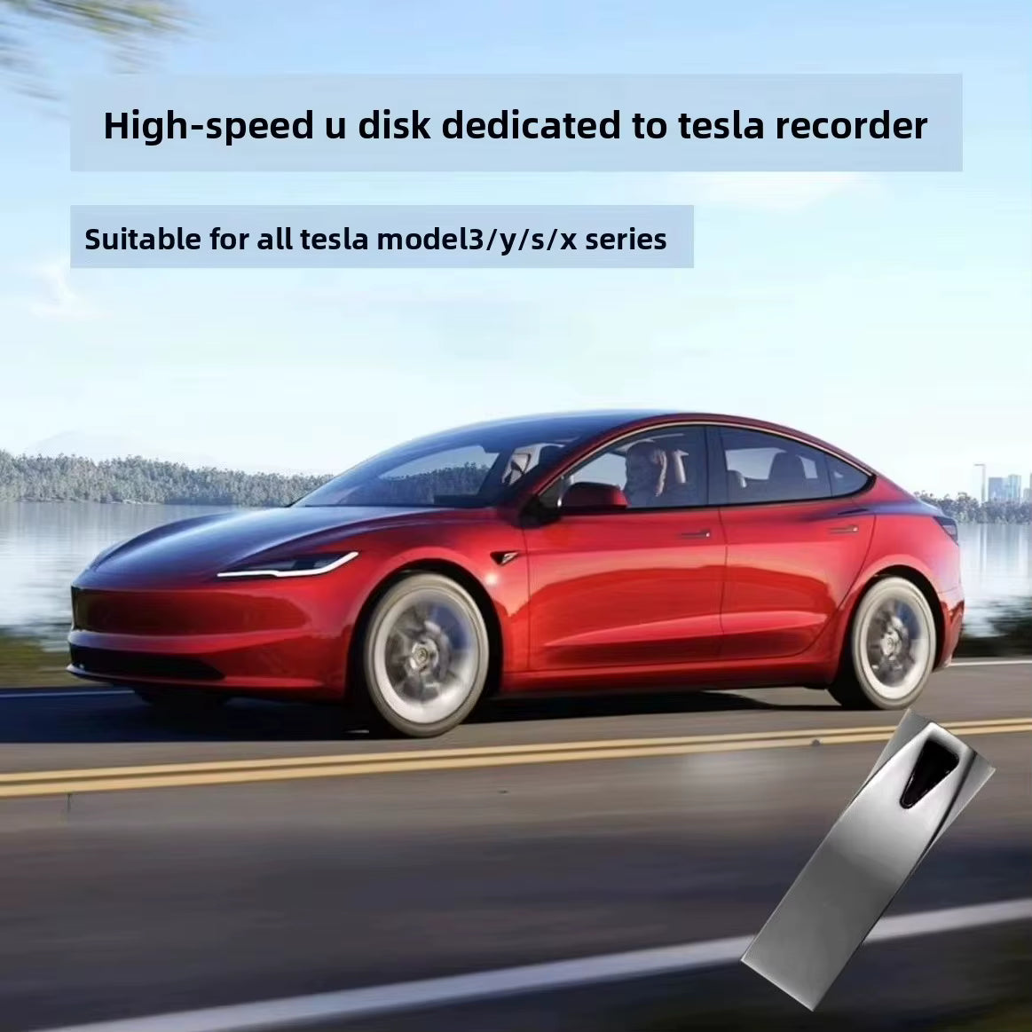 [Aisen] Automotive Grade USB Flash Drive Dashcam & Sentry Mode Storage Stick for Tesla Model 3 Y S X 2021-2024 (Heavy-Duty Zinc Alloy, High-Speed 128GB)