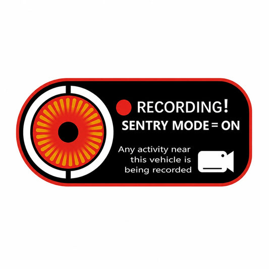 Sentry Mode Warning Sticker for Tesla — Set of 4