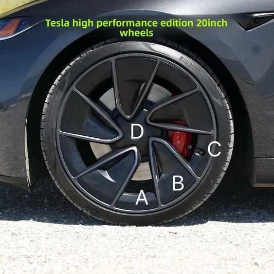 [Aisen] 20" Wheel Center Caps for Tesla Model 3 Highland Performance (Premium Weatherproof ABS, 1-Pack Hubcap Covers)