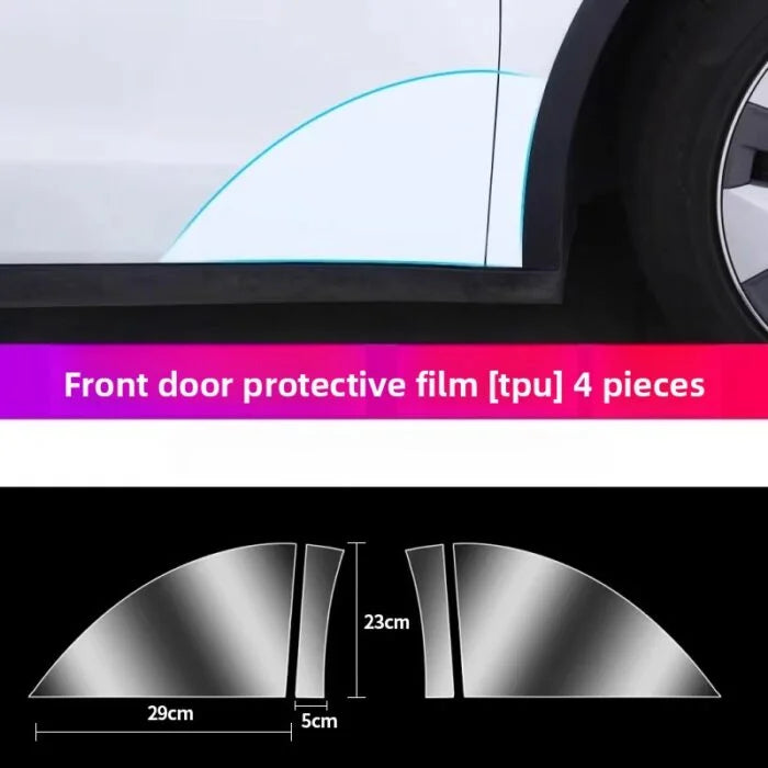 [Aisen] Rear Door Paint Protection Film PPF Anti-Scuff Splash Guard for Tesla Model Y Juniper YL  (Self-Healing Clear TPU, Left & Right 2-Piece Kit)