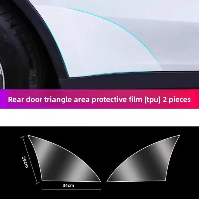 [Aisen] Rear Door Paint Protection Film PPF Anti-Scuff Splash Guard for Tesla Model Y Juniper YL  (Self-Healing Clear TPU, Left & Right 2-Piece Kit)