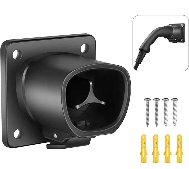 Tesla NACS cable wall bracket installed in garage