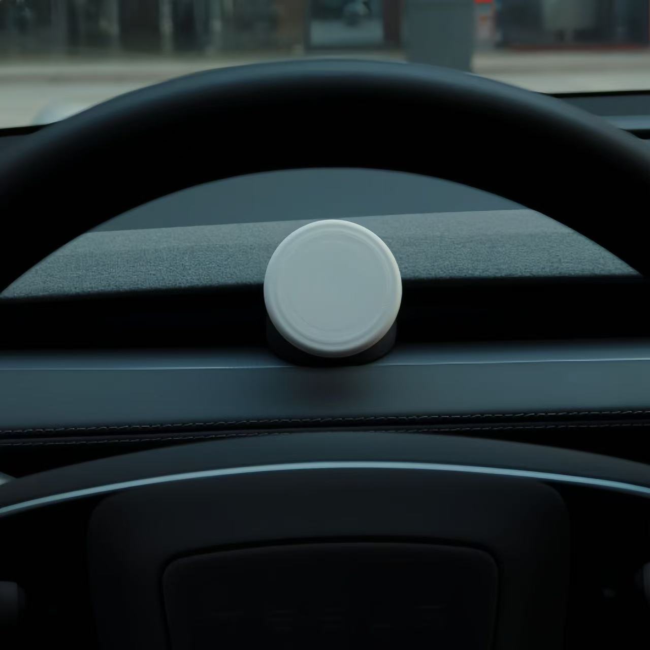 [Aisen] Hidden Cockpit Console Phone Bracket for Tesla Model Y Juniper & Model 3 Highland Anti-Slip Metal Base (Liquid Silicone Wrapped, Grey LHD/RHD 1-Pack)