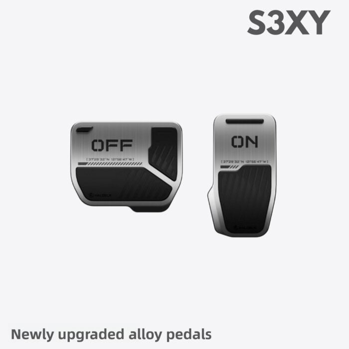 Haloblk Aluminum Pedal Covers for Tesla Model 3 Highland Model Y Juniper  Non-Slip Accelerator Brake Pads (Metal Silver, 2-Pack)