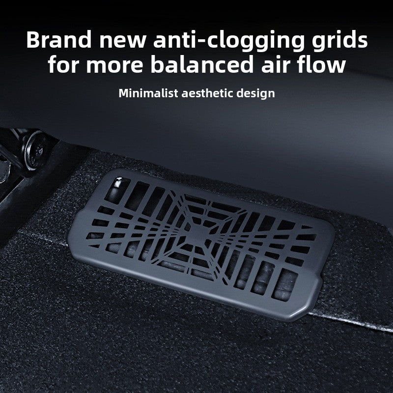 [Aisen] Under Seat Air Vent Cover Mesh Outlet Protector for Tesla Model 3 Highland (Premium High-Density Mesh Polymer, Anti-Clogging 2-Piece Set)