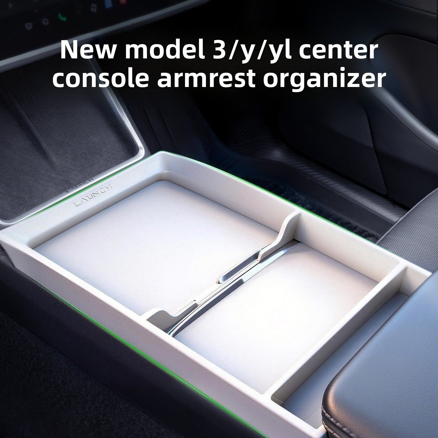 [Aisen] Silicone Center Console Armrest Organizer for Tesla Model Y Juniper & Model 3 Highland (Premium Flexible Silicone)