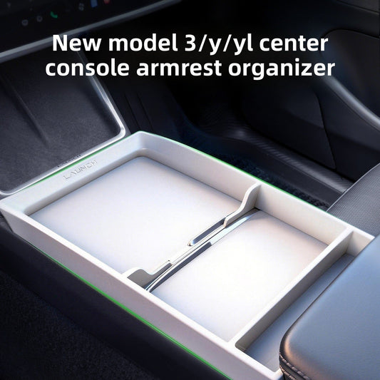 [Aisen] Silicone Center Console Armrest Organizer for Tesla Model Y Juniper & Model 3 Highland (Premium Flexible Silicone)